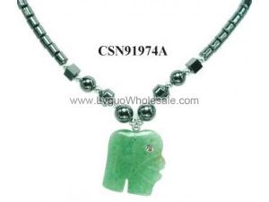 Semi precious Stone Elephant Hematite Beads Stone Chain Choker Fashion Women Necklace